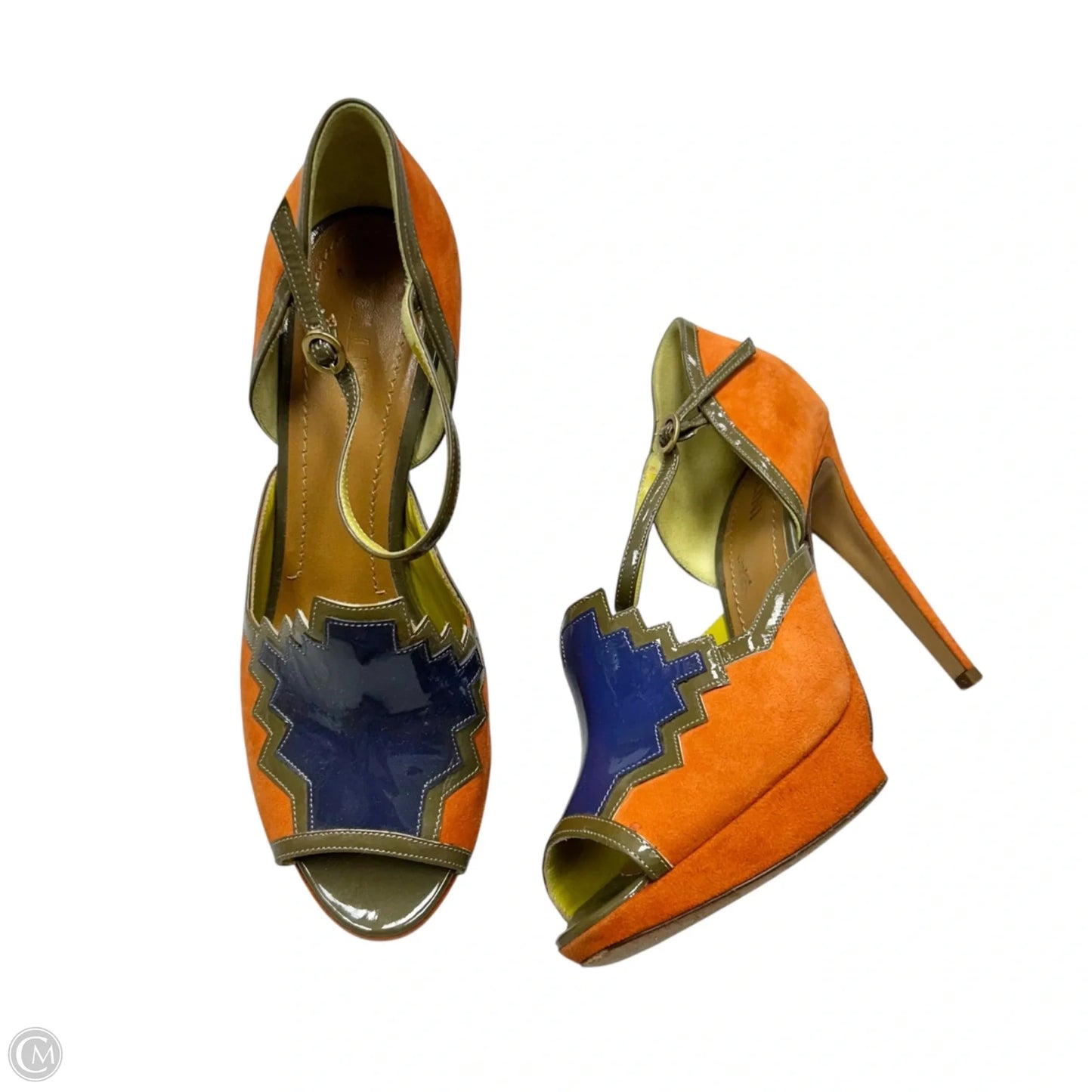 Shoes Heels Stiletto By Pollini In Blue & Orange, Size: 8.5