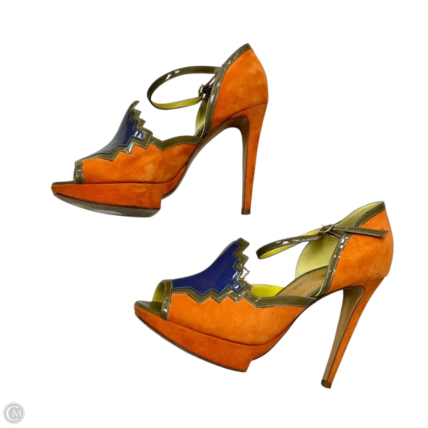 Shoes Heels Stiletto By Pollini In Blue & Orange, Size: 8.5