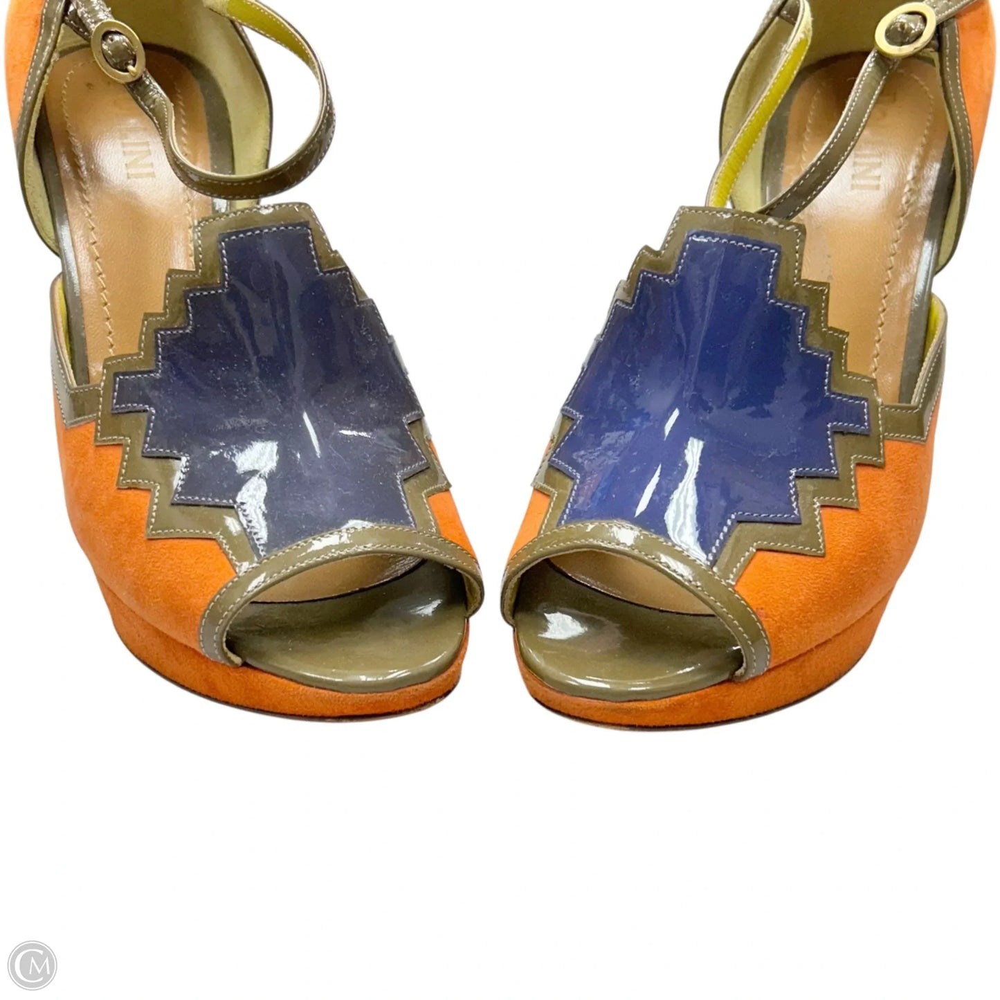 Shoes Heels Stiletto By Pollini In Blue & Orange, Size: 8.5