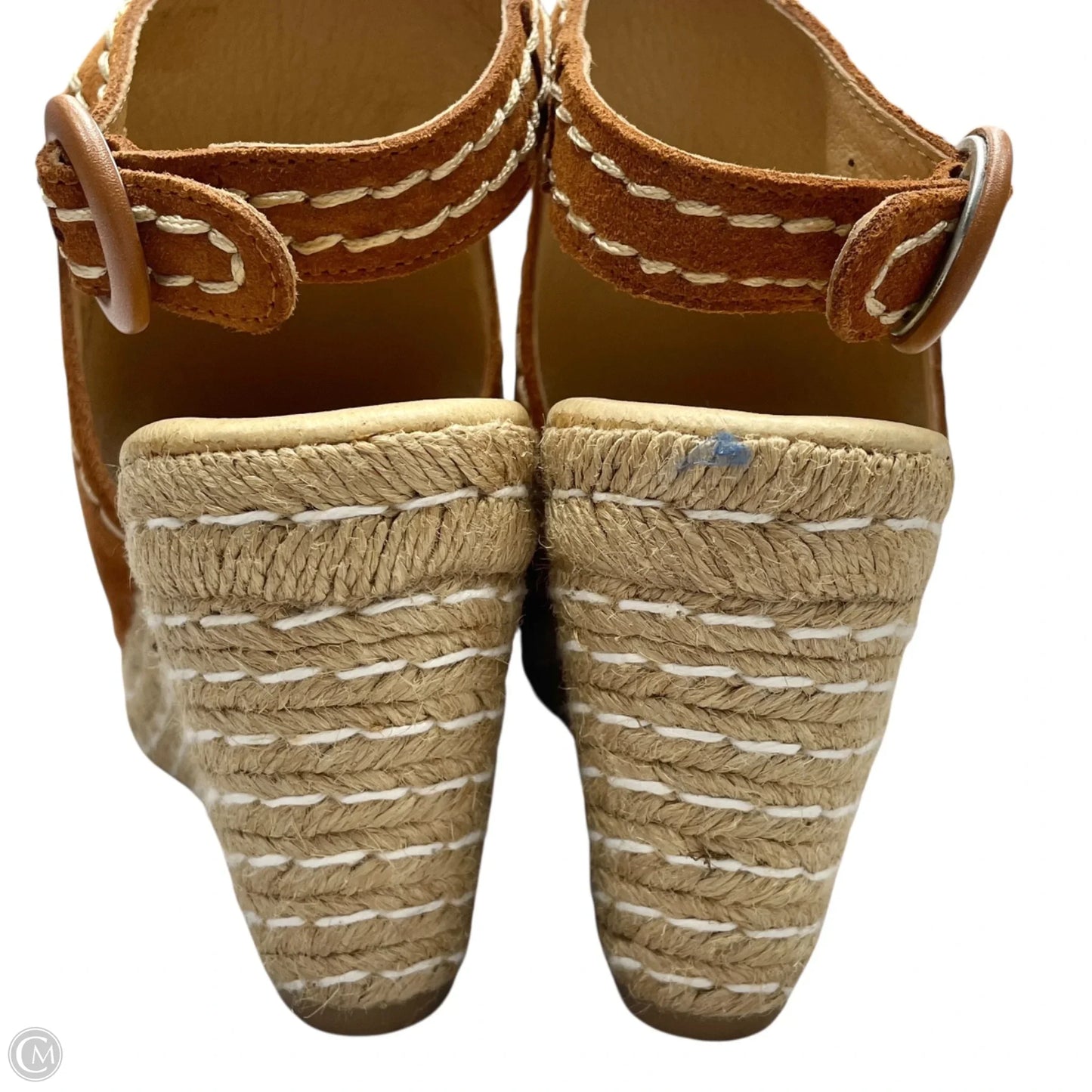 Sandals Heels Wedge By Chio In Tan, Size: 6