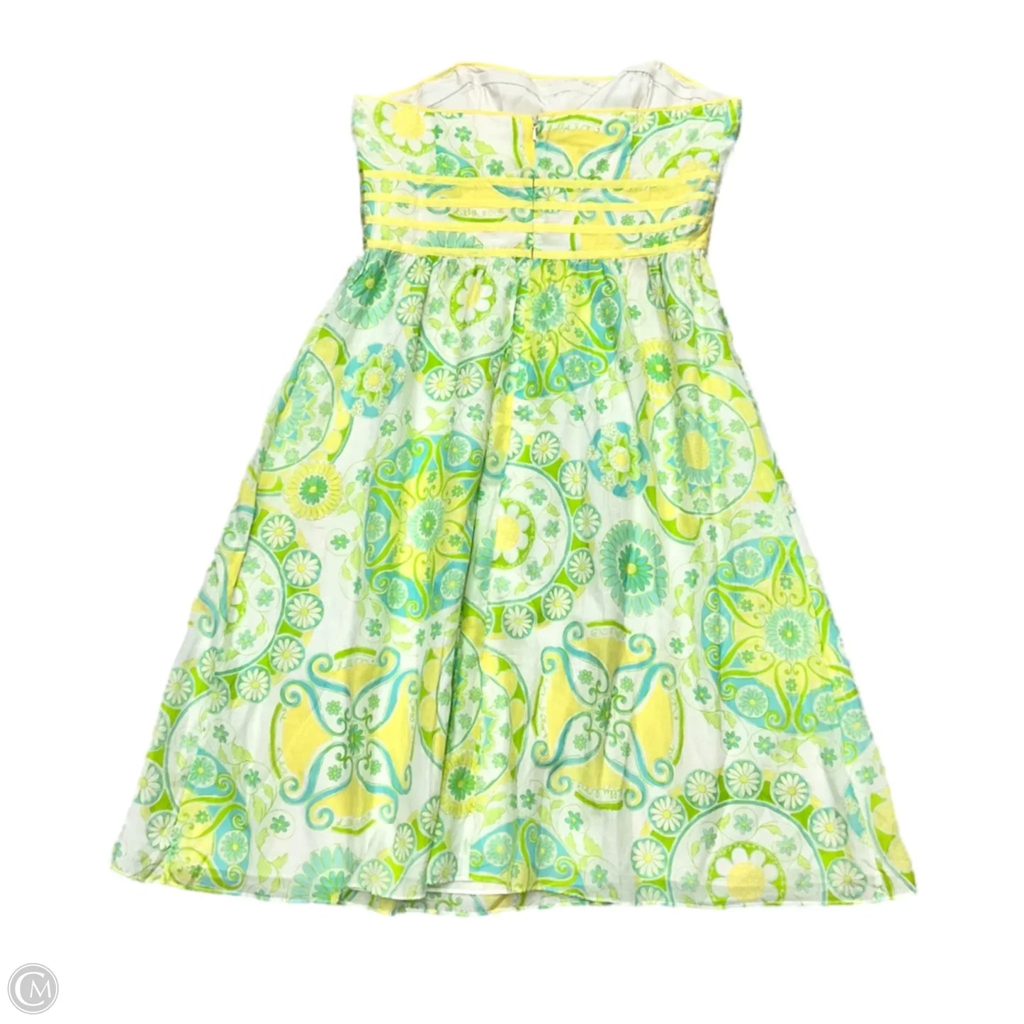 Dress Designer By Lilly Pulitzer In White & Yellow, Size: M