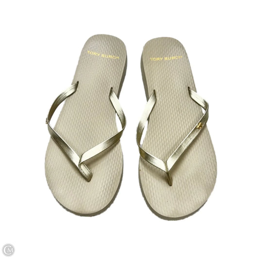 Sandals Designer By Tory Burch In Gold, Size: 6