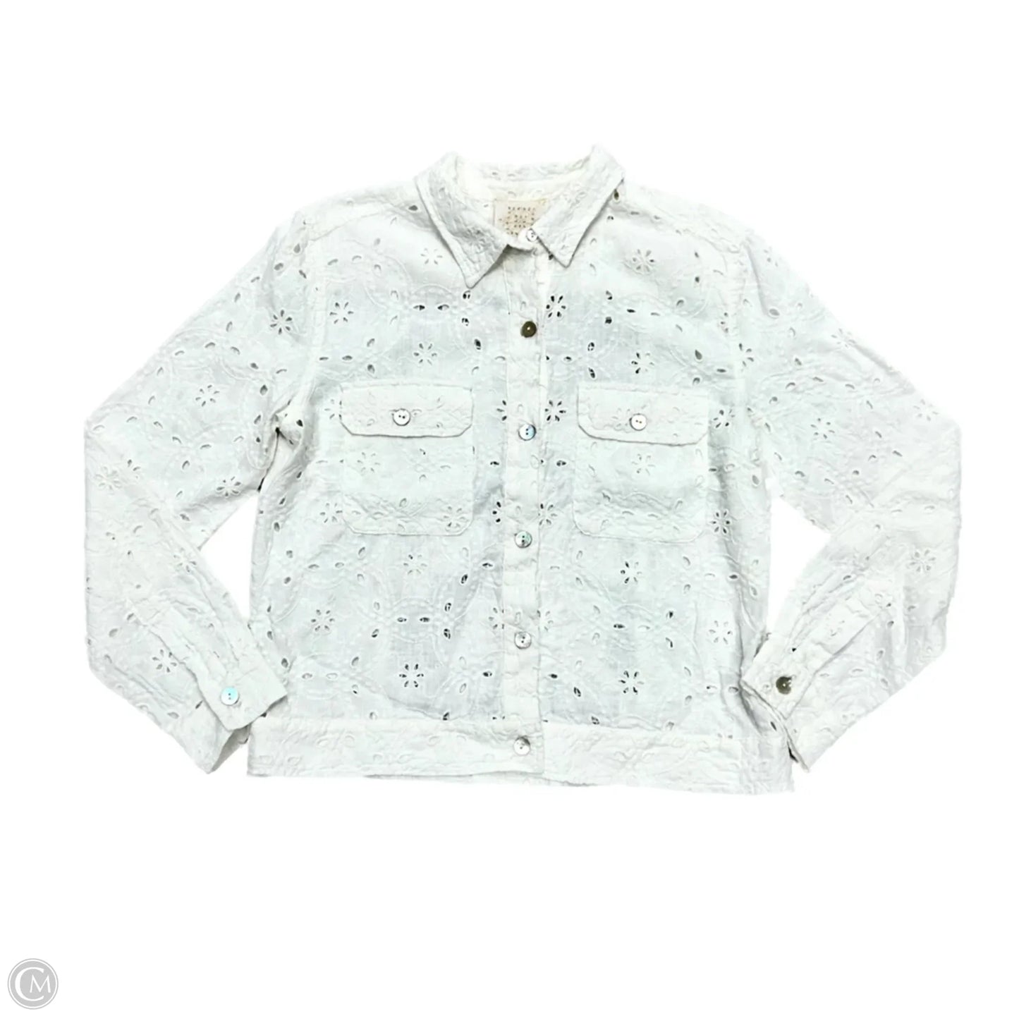 Jacket Shirt By Johnny Was In White, Size: S
