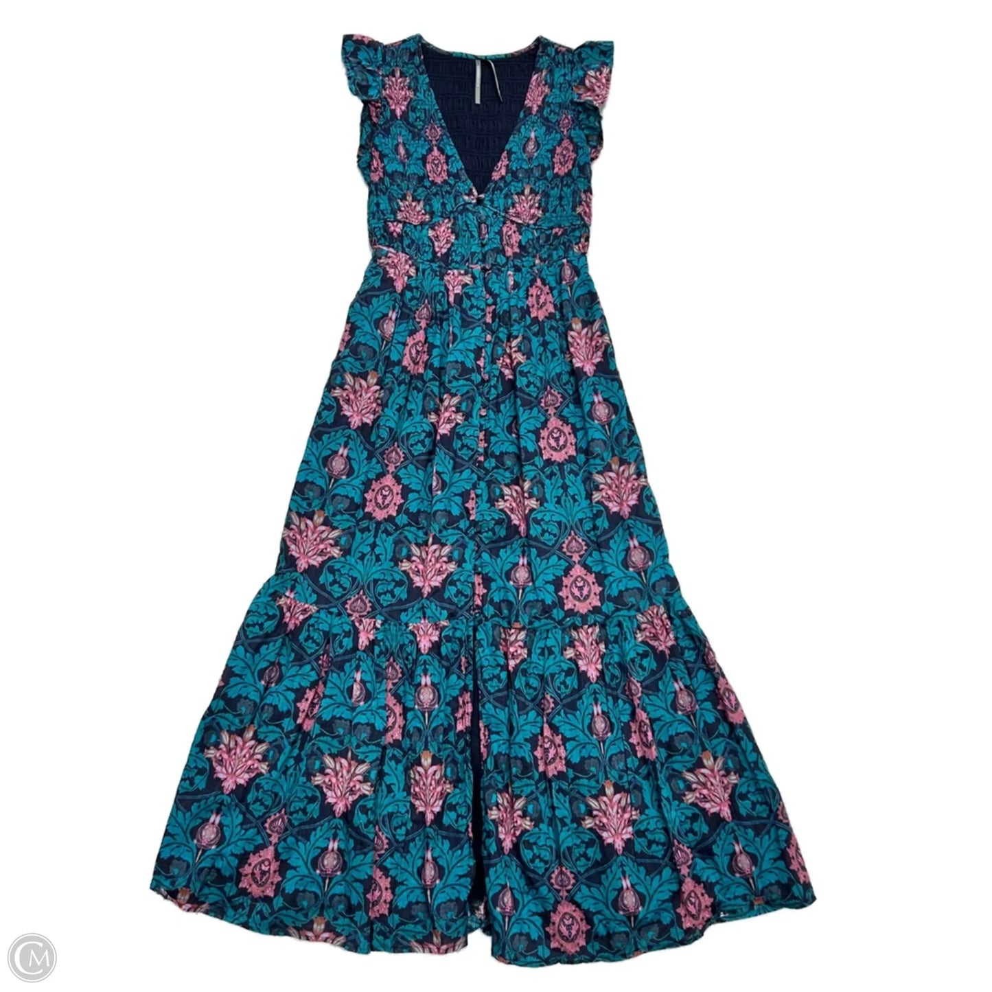 Dress Casual Maxi By Anthropologie In Blue & Pink, Size: Xxs