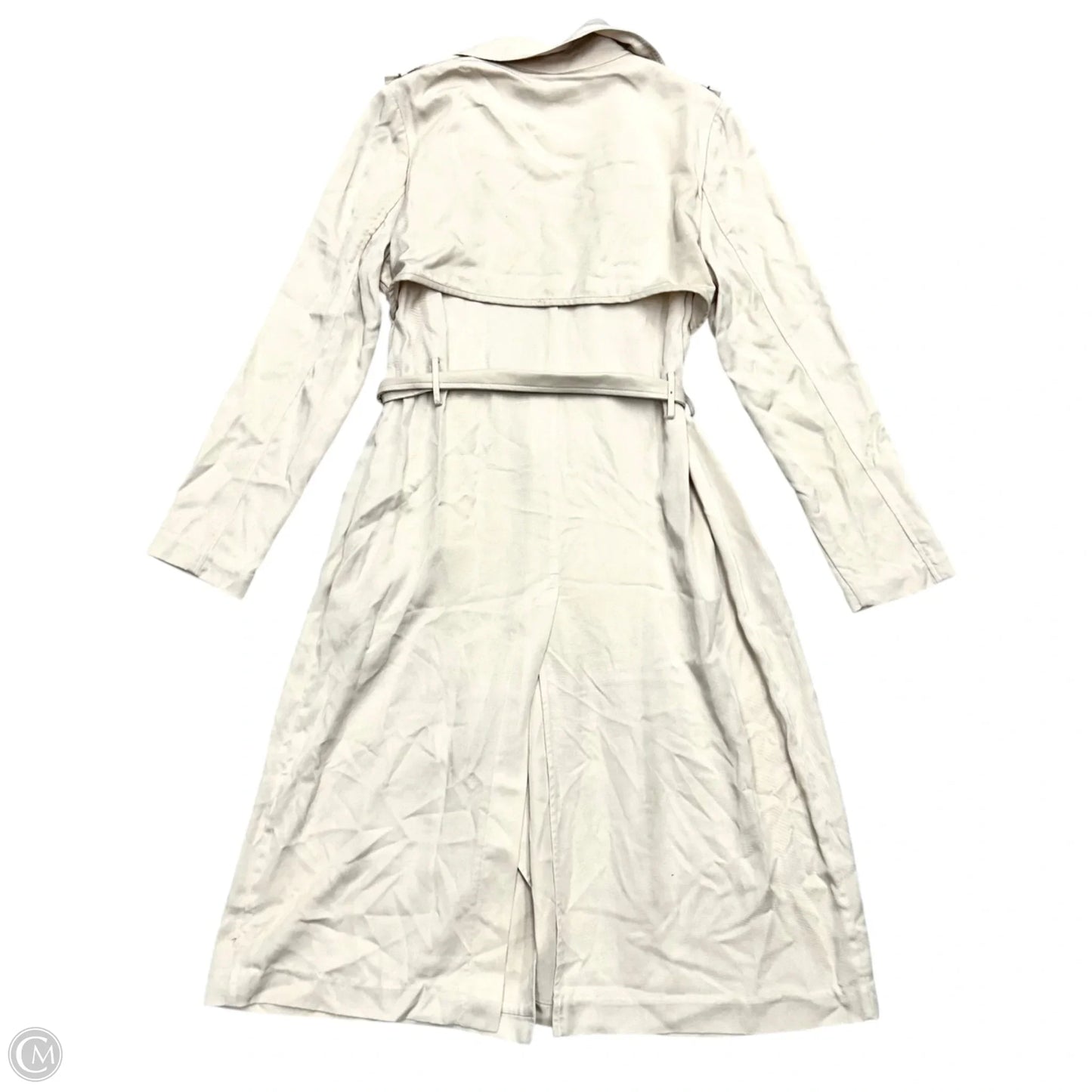 Coat Trench Coat By Badgley Mischka In Beige, Size: L