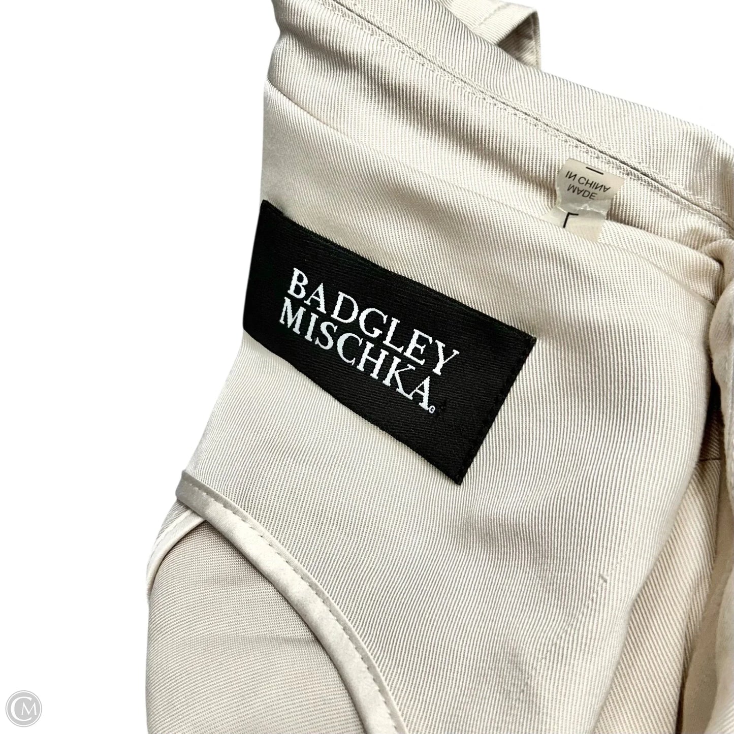 Coat Trench Coat By Badgley Mischka In Beige, Size: L