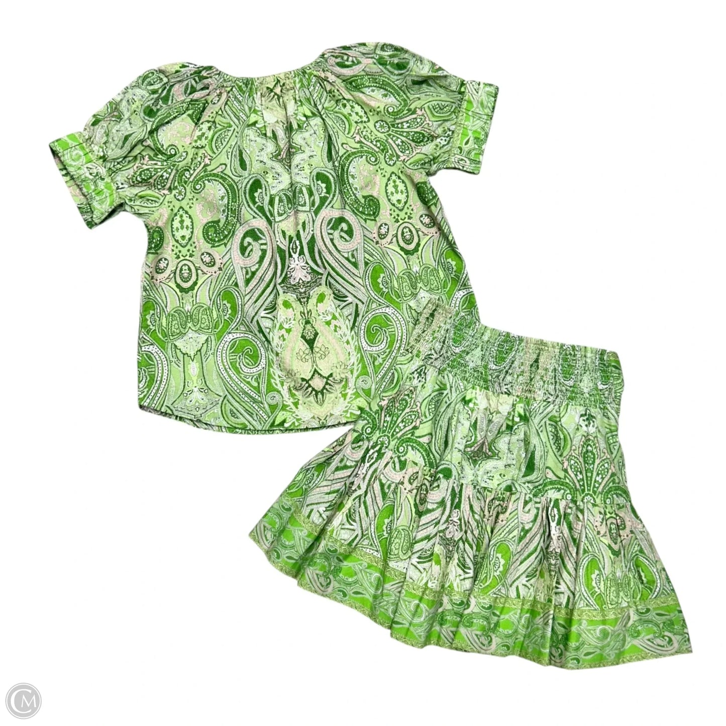 Skirt Set 2pc By Love The Label In Green & Pink, Size: Xs/S