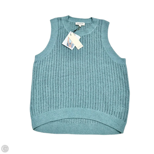 Sweater Sleeveless By Nation In Blue, Size: M