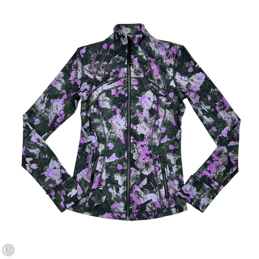 Athletic Jacket By Lululemon In Black & Purple, Size: S