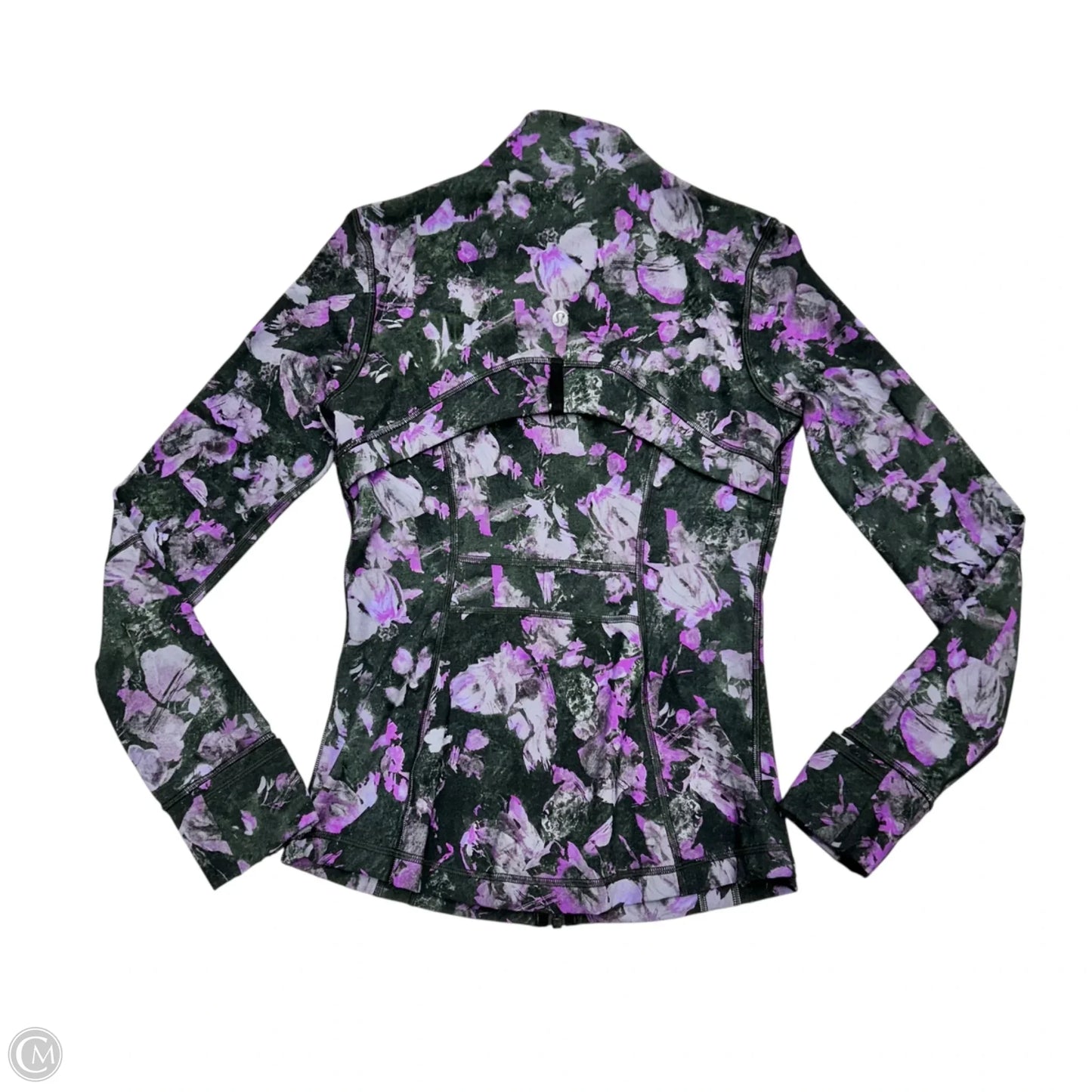 Athletic Jacket By Lululemon In Black & Purple, Size: S