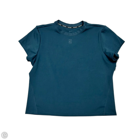 Athletic Top Short Sleeve By Nike Apparel In Teal, Size: Xl