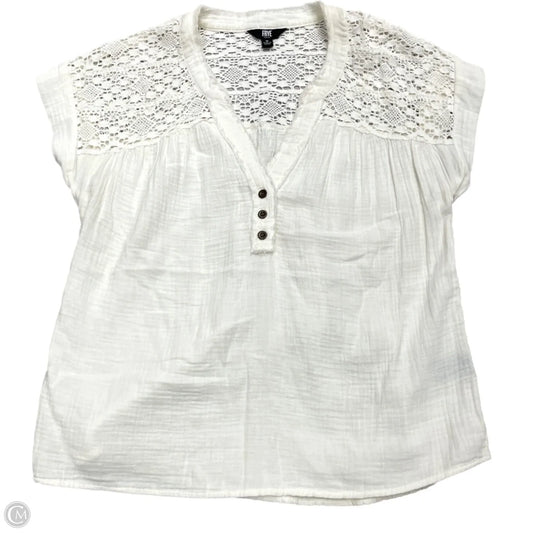 Top Short Sleeve Designer By Frye In Cream, Size: M