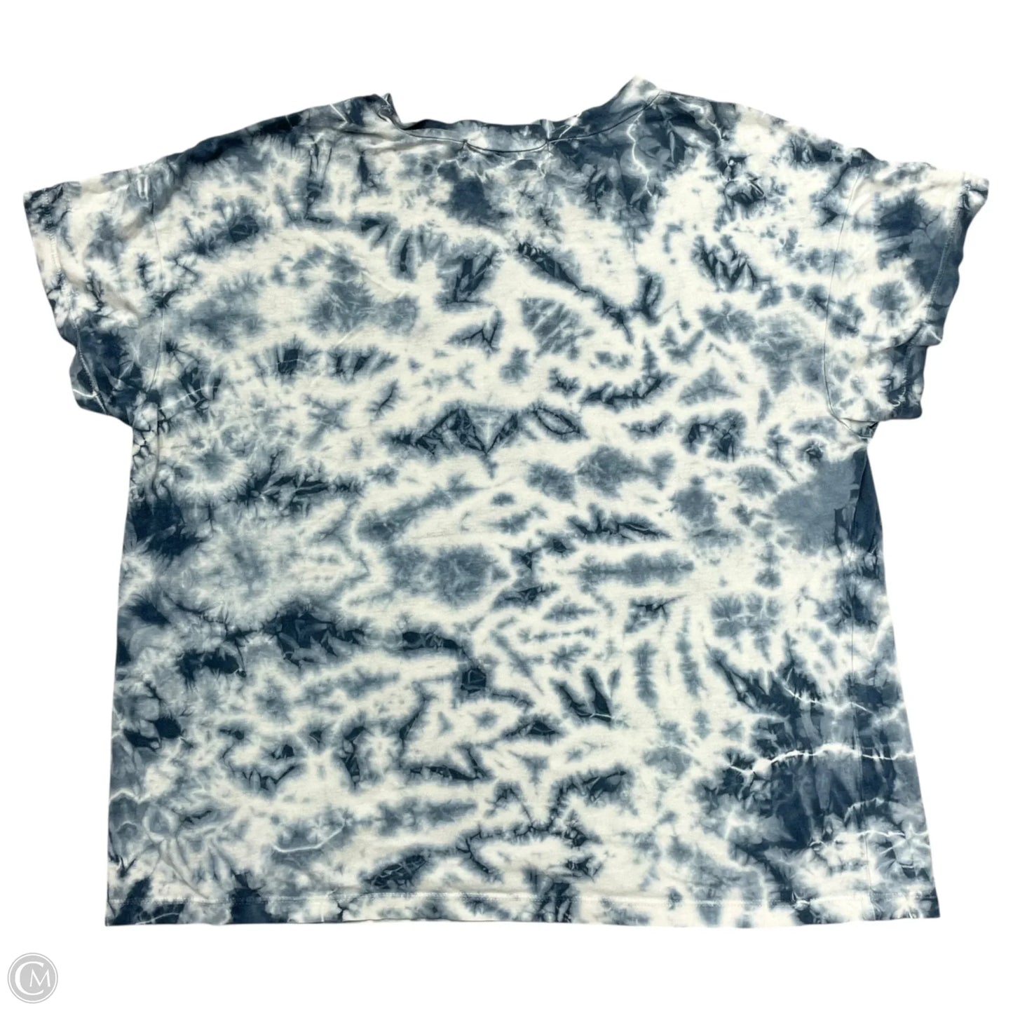 Athletic Top Short Sleeve By Peloton In Blue & White, Size: M