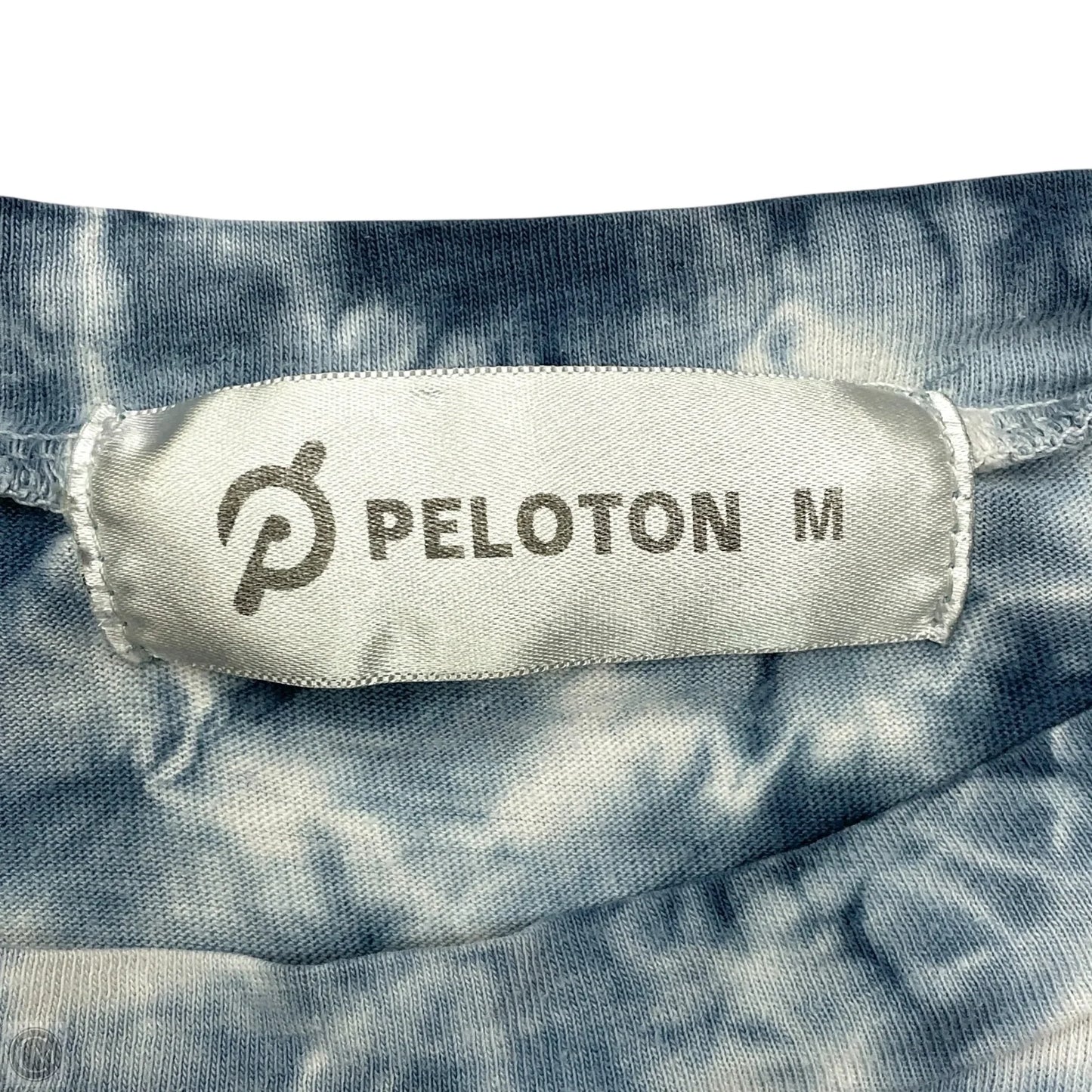 Athletic Top Short Sleeve By Peloton In Blue & White, Size: M