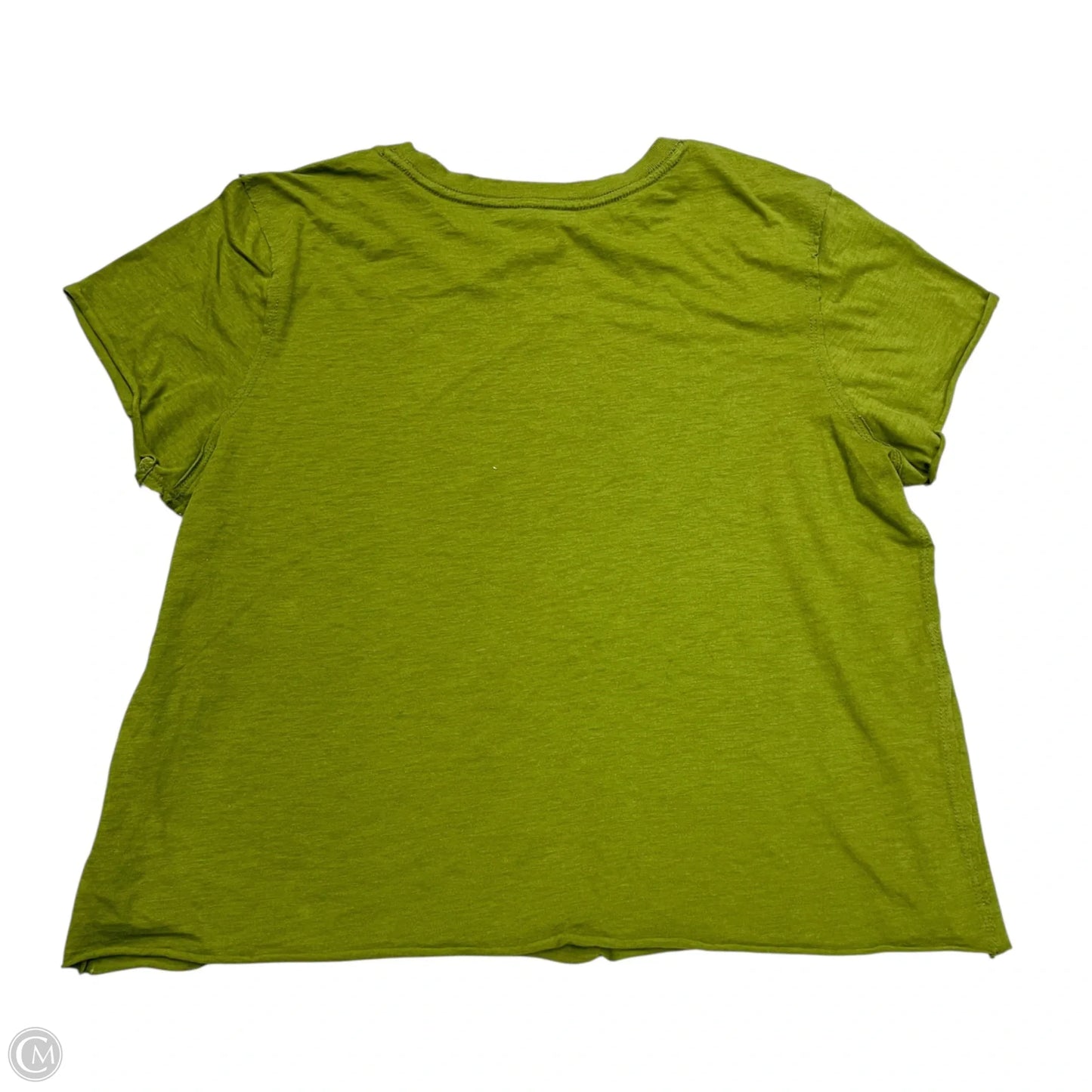 Top Short Sleeve By Maeve In Green & White, Size: M