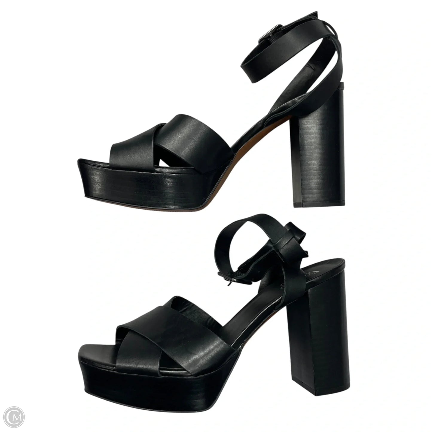 Sandals Heels Block By Franco Sarto In Black, Size: 11