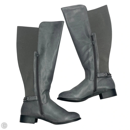Boots Knee Flats By Torrid In Grey, Size: 10