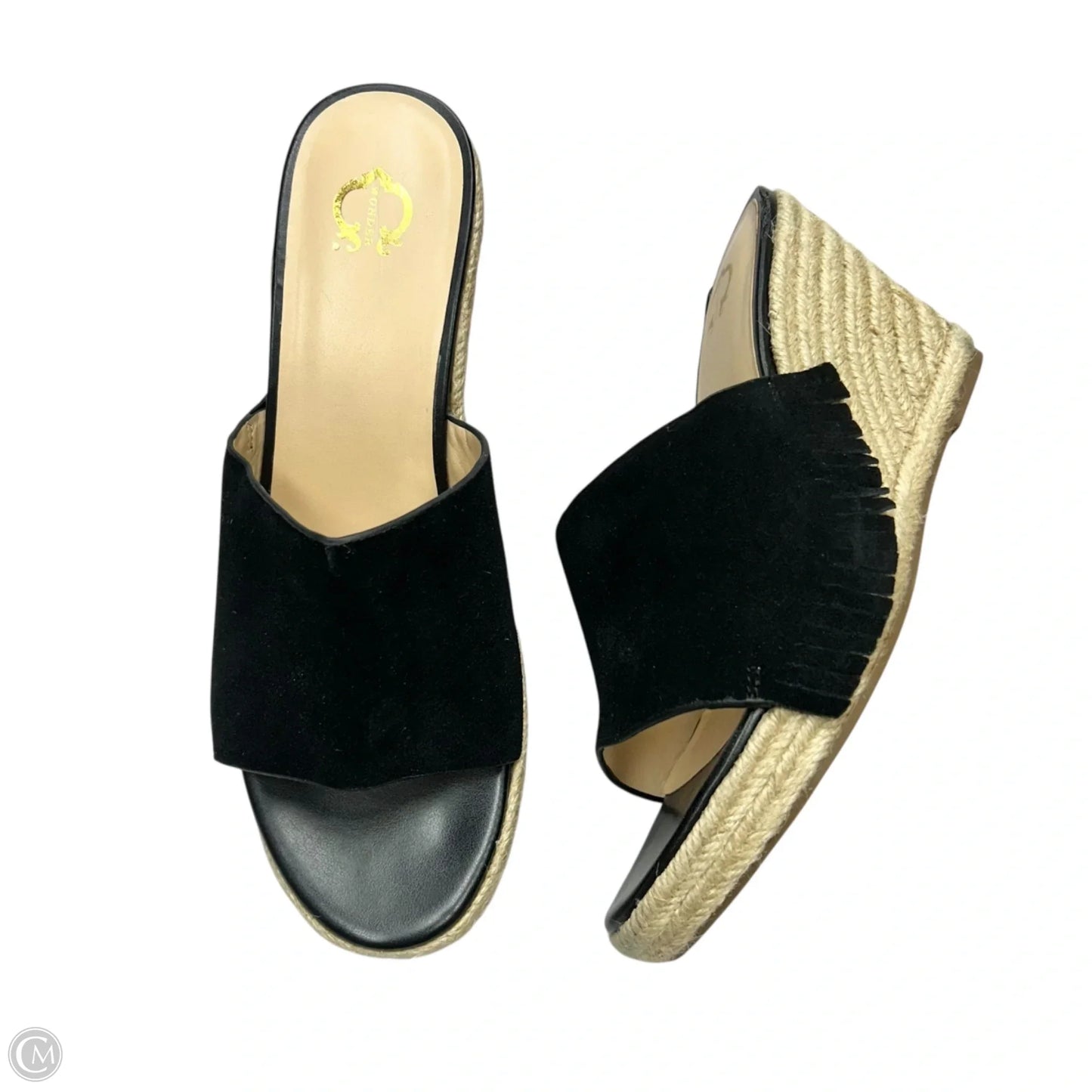 Sandals Heels Wedge By C Wonder In Black, Size: 10