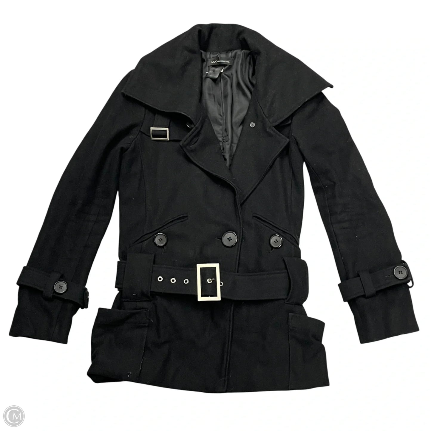 Coat Peacoat By Moda Intl In Black, Size: S