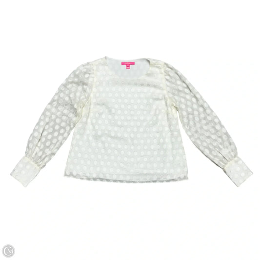 Top Long Sleeve Designer By Lilly Pulitzer In Ivory, Size: M