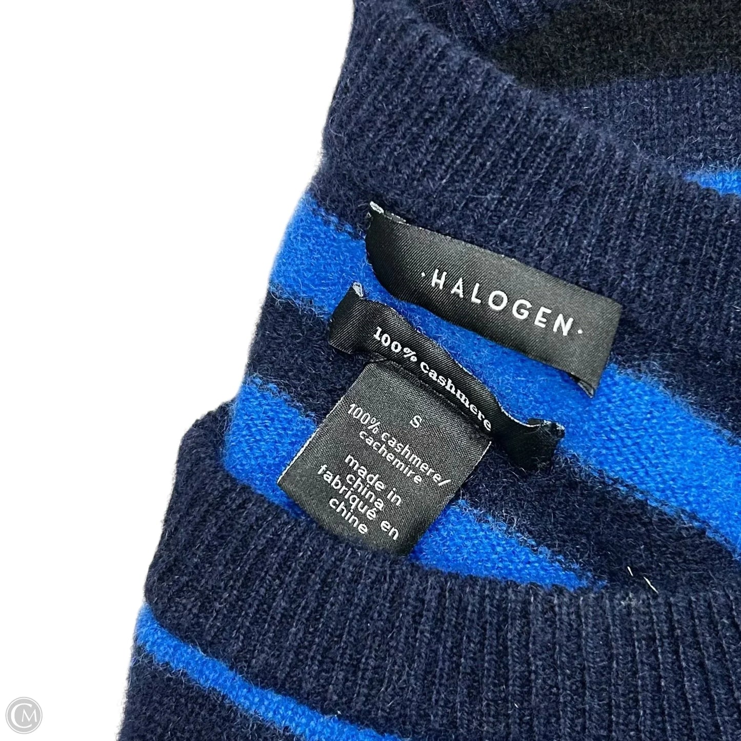 Sweater Cashmere By Halogen In Blue & Yellow, Size: S