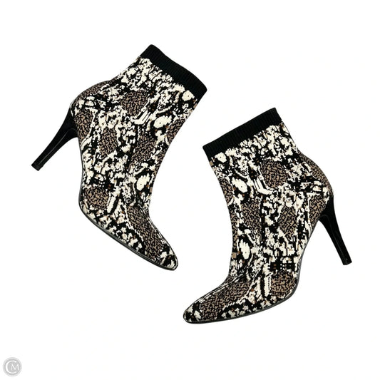 Boots Ankle Heels By Mia In Black & Brown, Size: 9