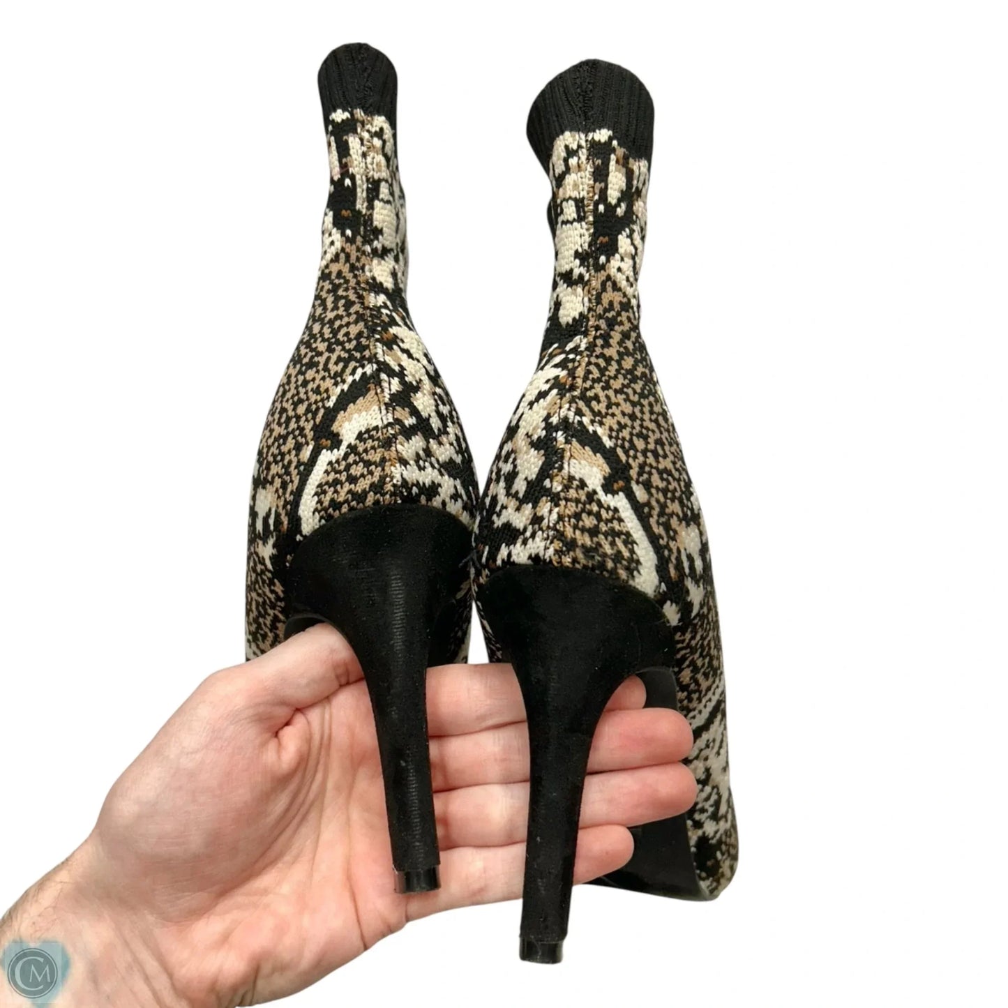 Boots Ankle Heels By Mia In Black & Brown, Size: 9
