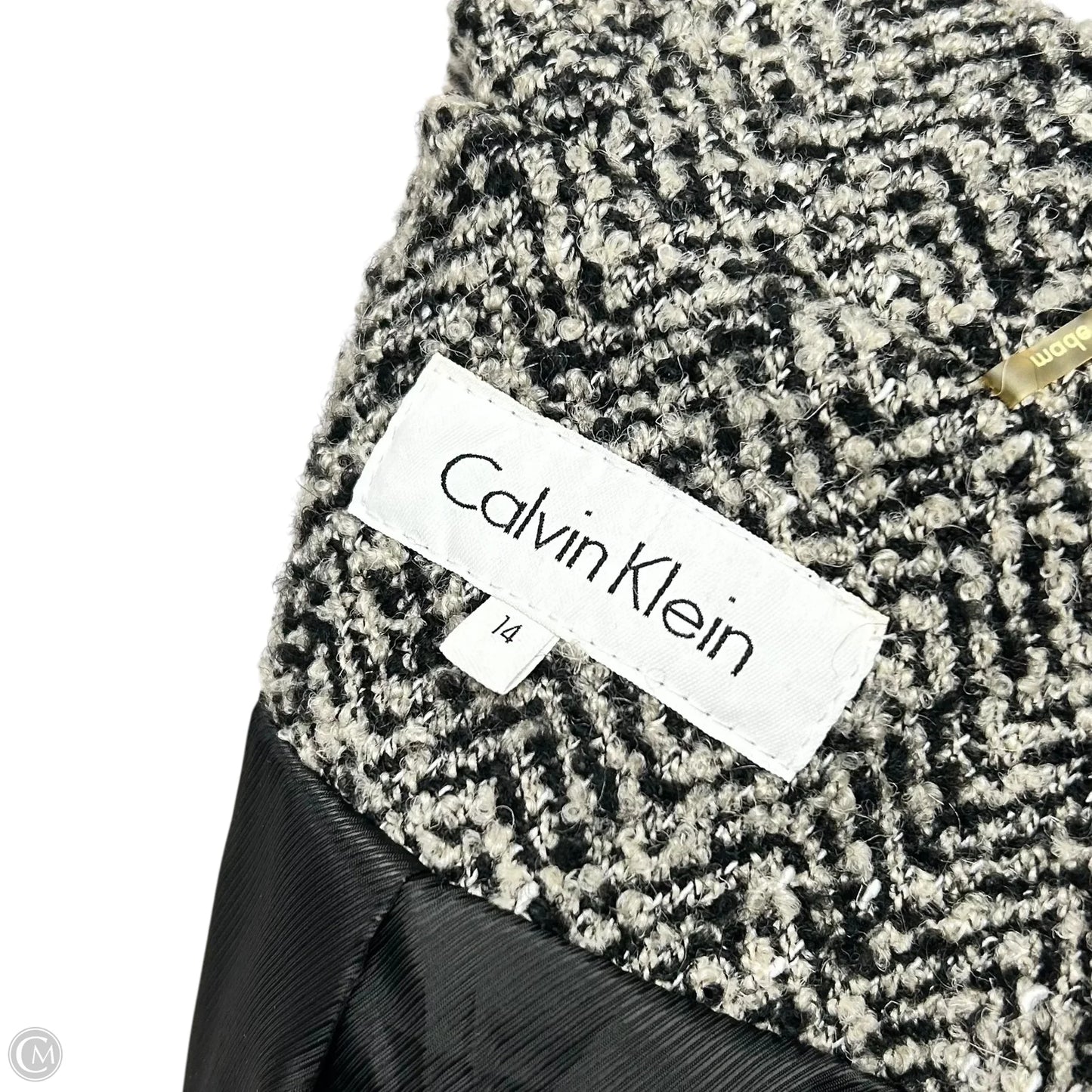 Coat Peacoat By Calvin Klein In Black & White, Size: Xl