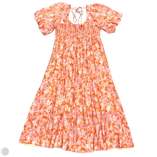 Dress Casual Maxi By Anthropologie In Orange & Pink, Size: L