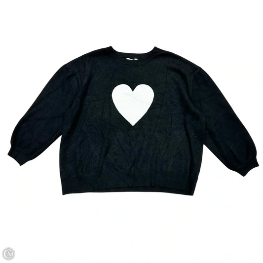 Sweater By Terra & Sky In Black & White, Size: 2x