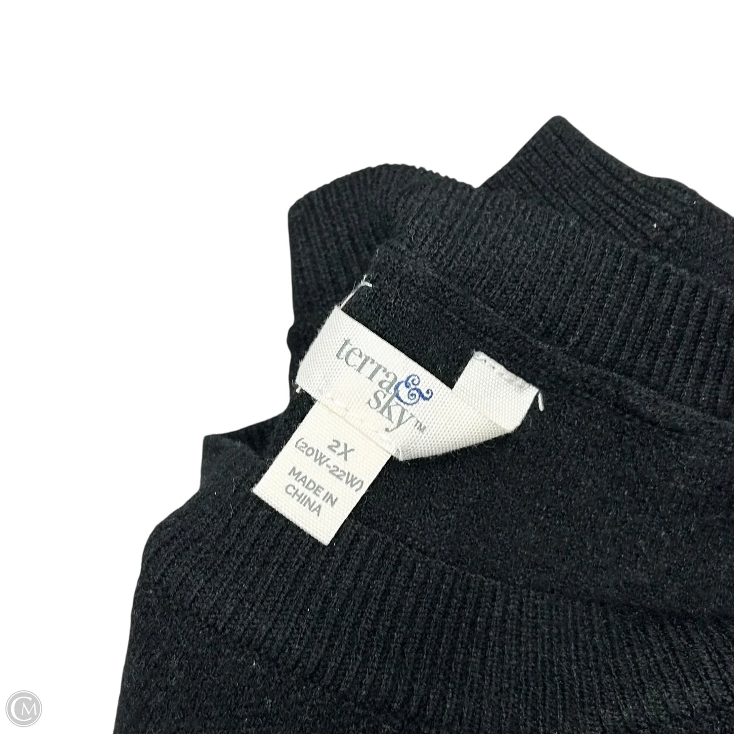 Sweater By Terra & Sky In Black & White, Size: 2x