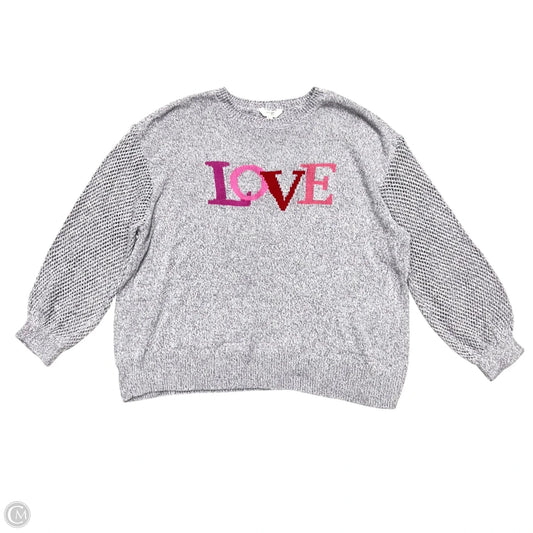 Sweater By Terra & Sky In Pink & Purple, Size: 2x