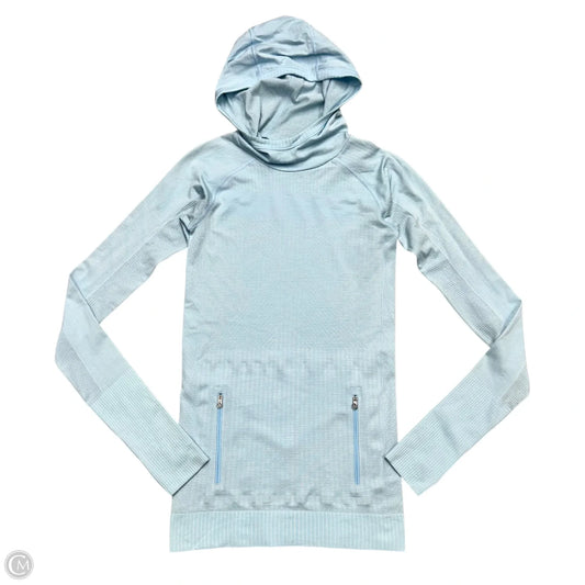 Athletic Top Long Sleeve Hoodie By Lululemon In Blue, Size: S