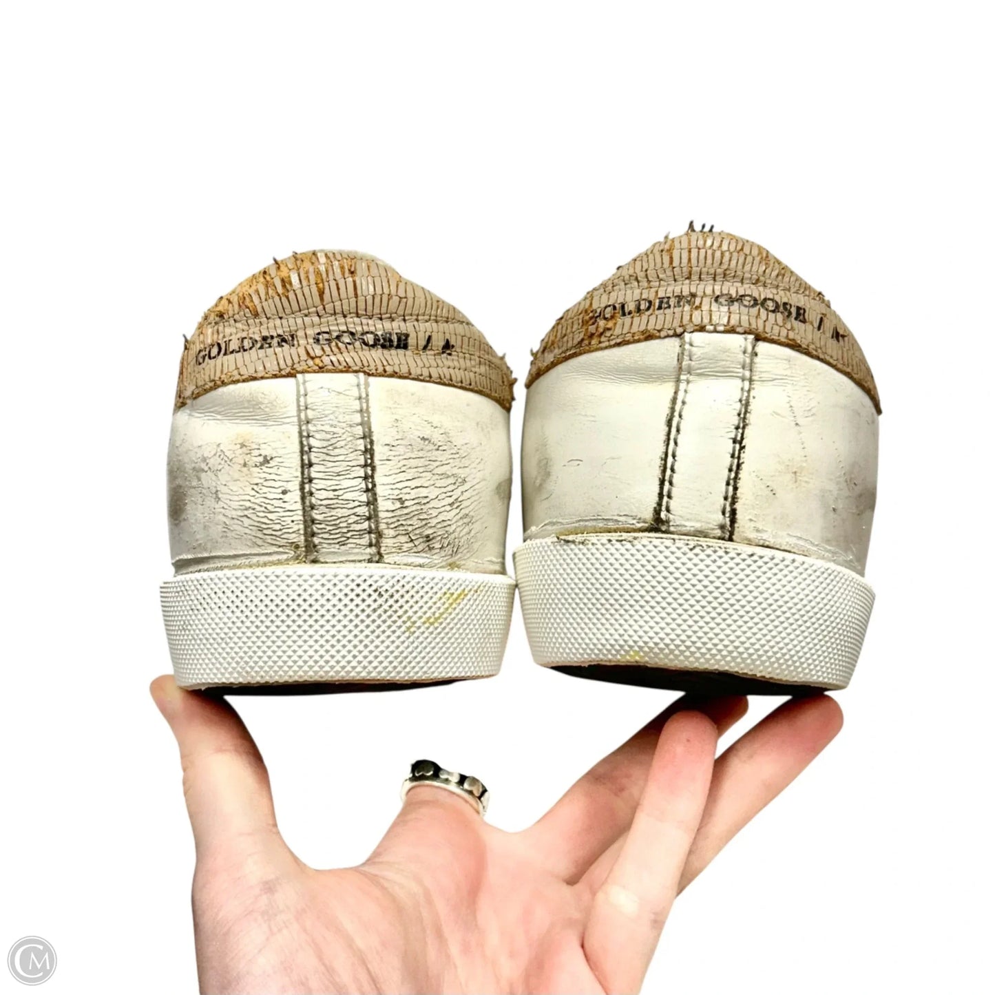 Shoes Luxury Designer By Golden Goose In Cream, Size: 6.5