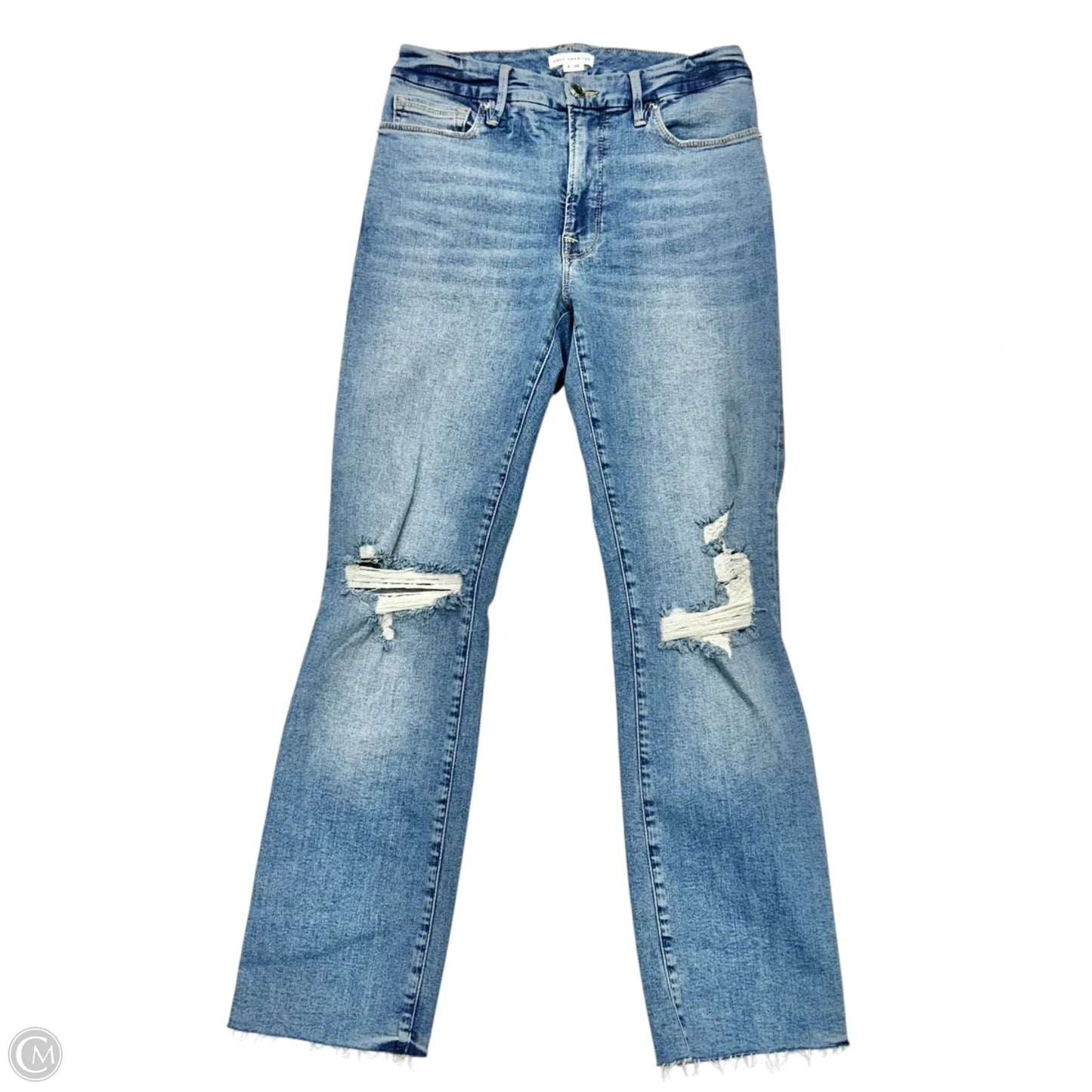 Jeans Flared By Good American In Blue Denim, Size: 6