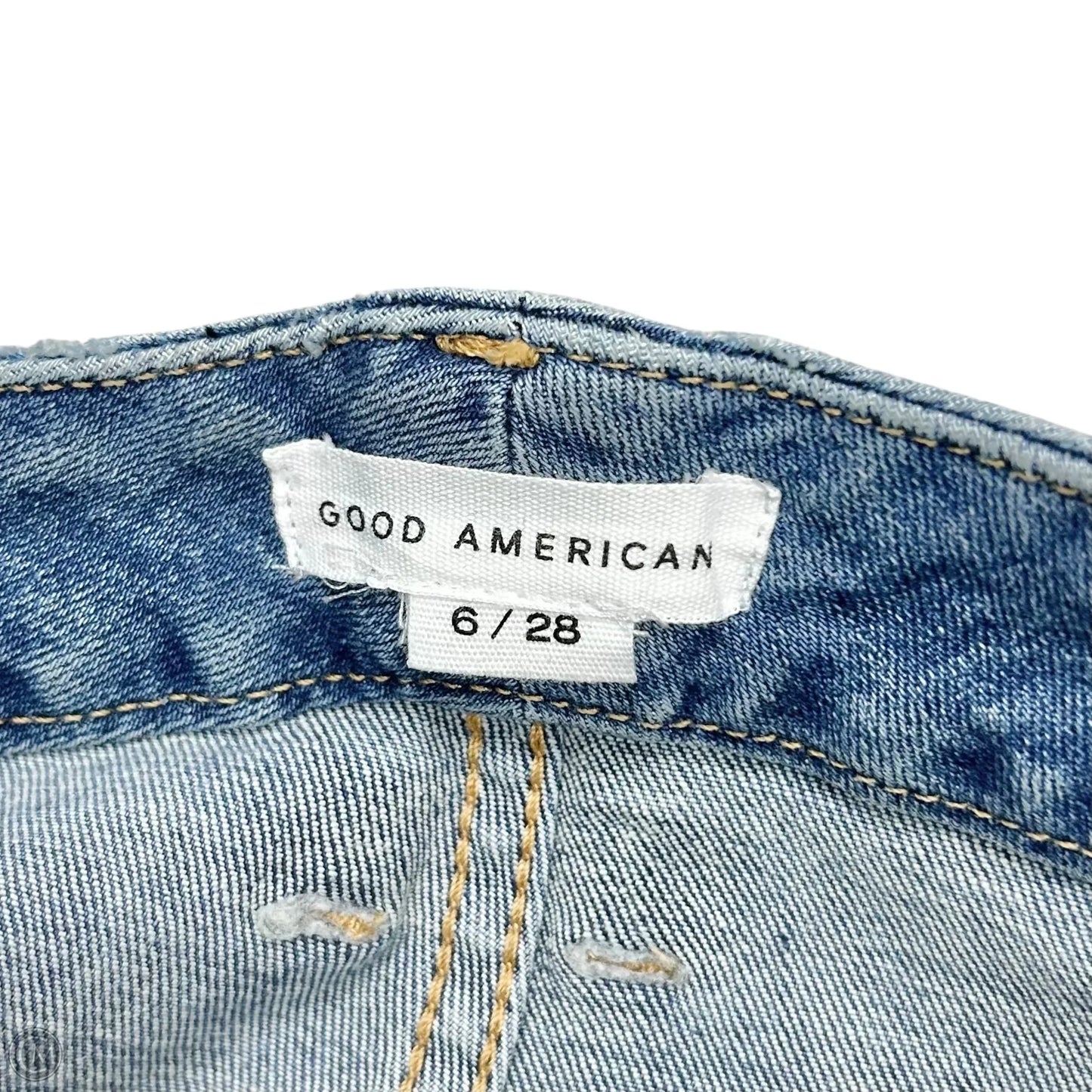 Jeans Flared By Good American In Blue Denim, Size: 6