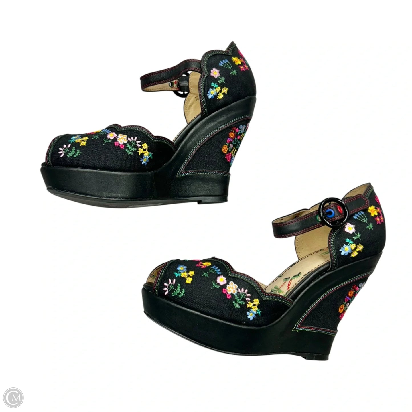 Sandals Heels Block By Miss L Fire In Black, Size: 5.5