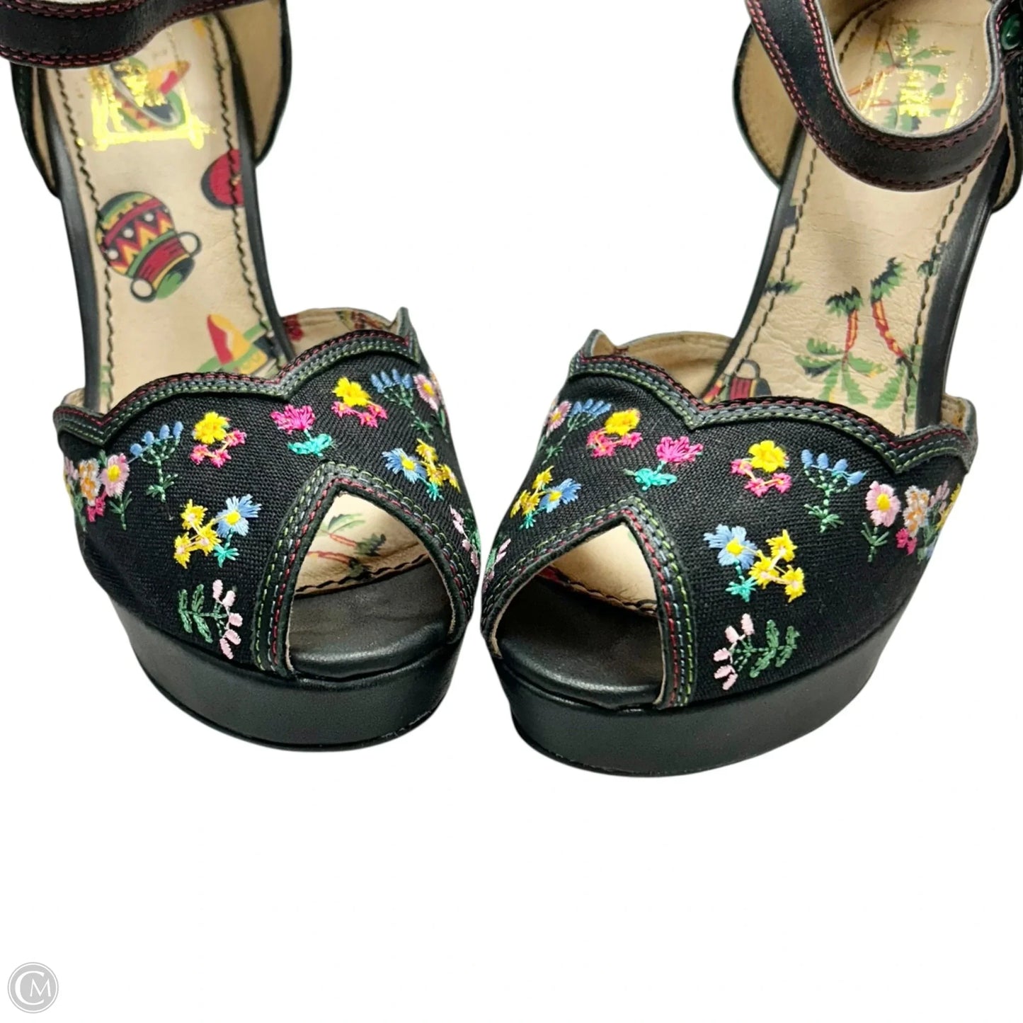 Sandals Heels Block By Miss L Fire In Black, Size: 5.5