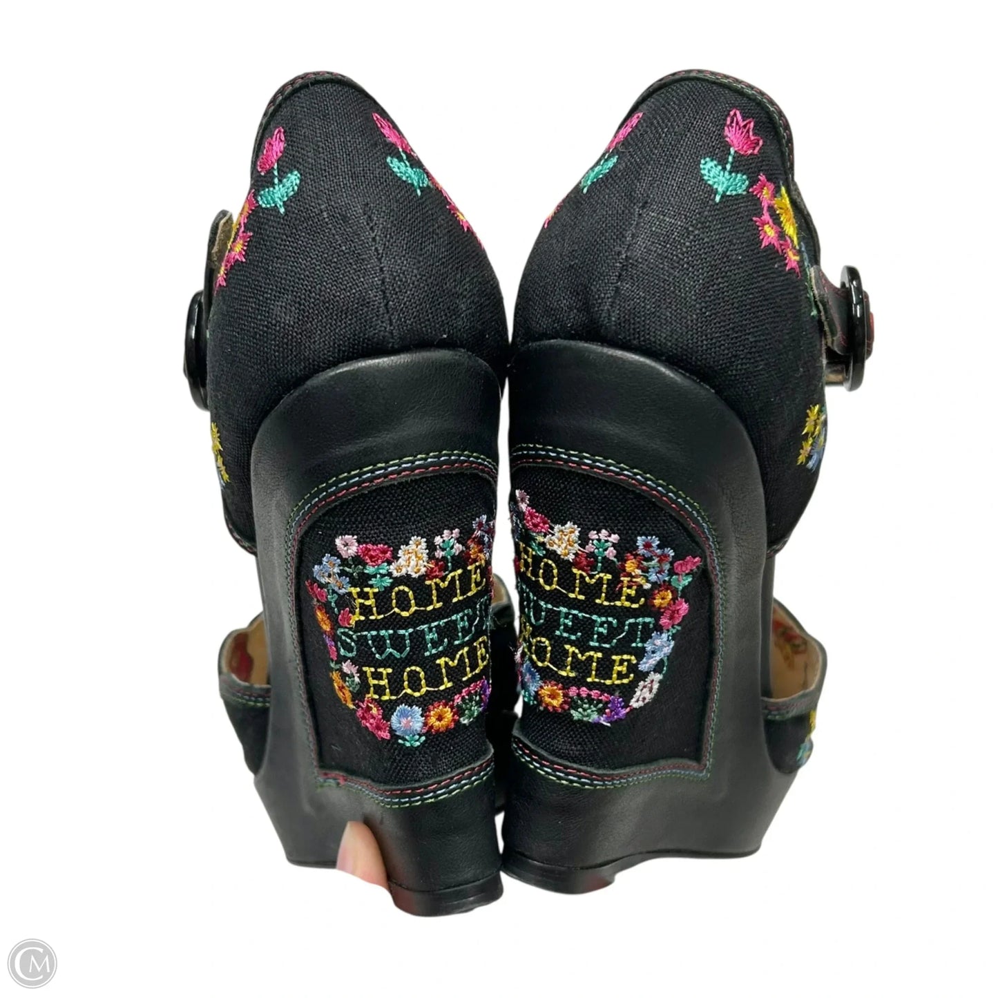 Sandals Heels Block By Miss L Fire In Black, Size: 5.5