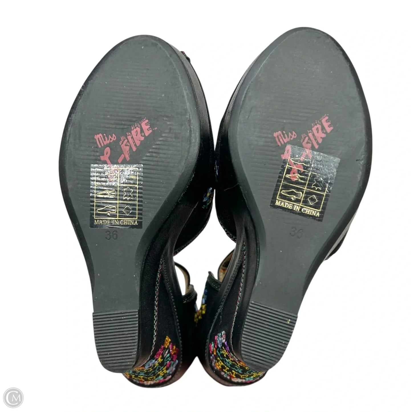 Sandals Heels Block By Miss L Fire In Black, Size: 5.5