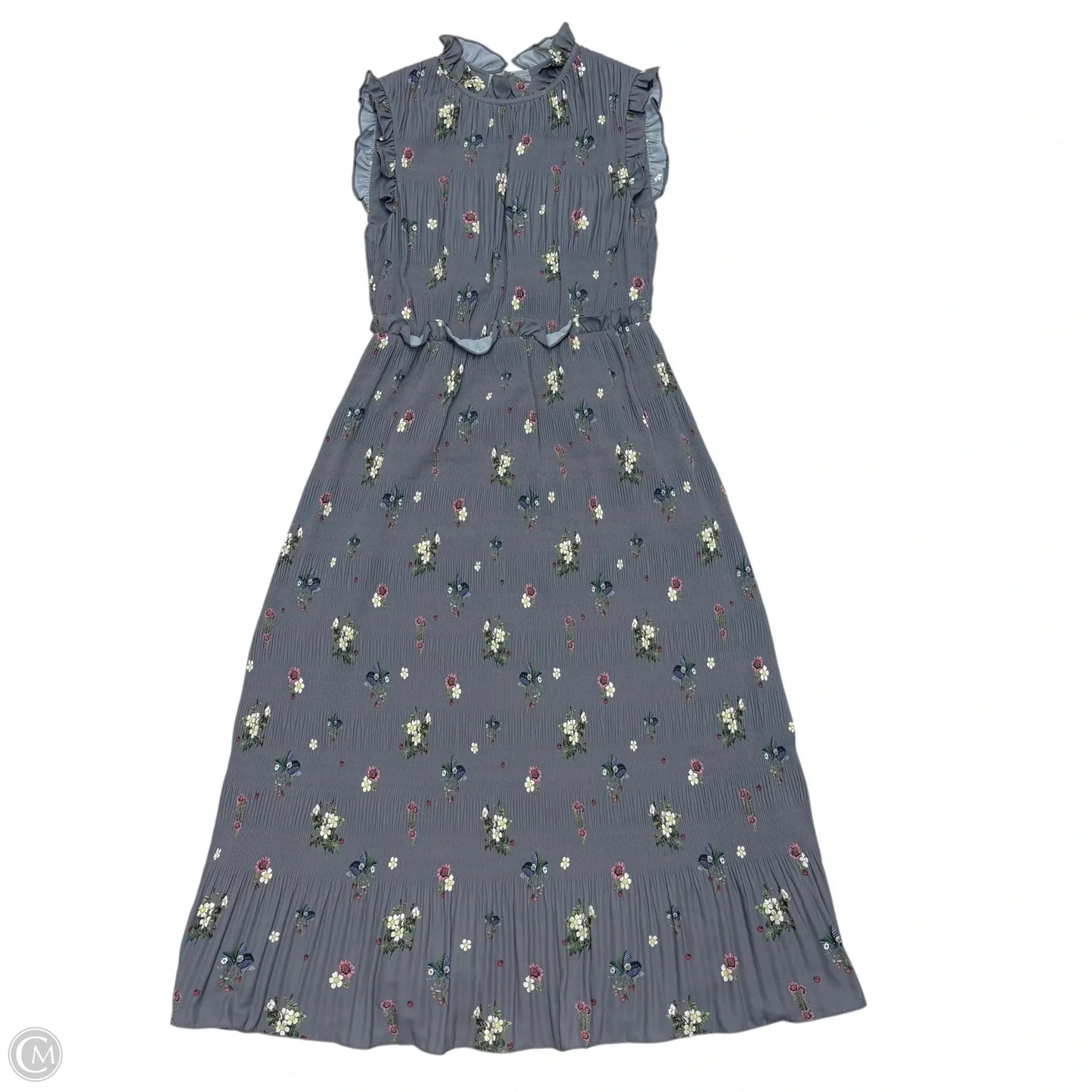 Dress Casual Midi By Ted Baker In Grey & White, Size: Xs