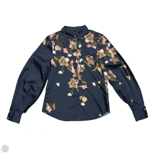 Top Long Sleeve By Ted Baker In Navy, Size: Xs