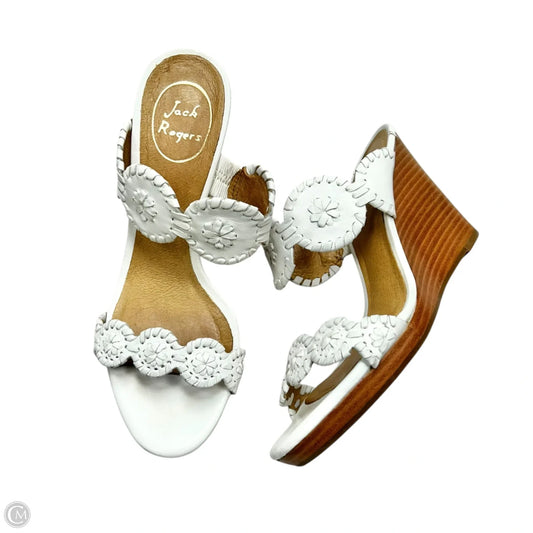 Sandals Heels Wedge By Jack Rogers In White, Size: 6.5