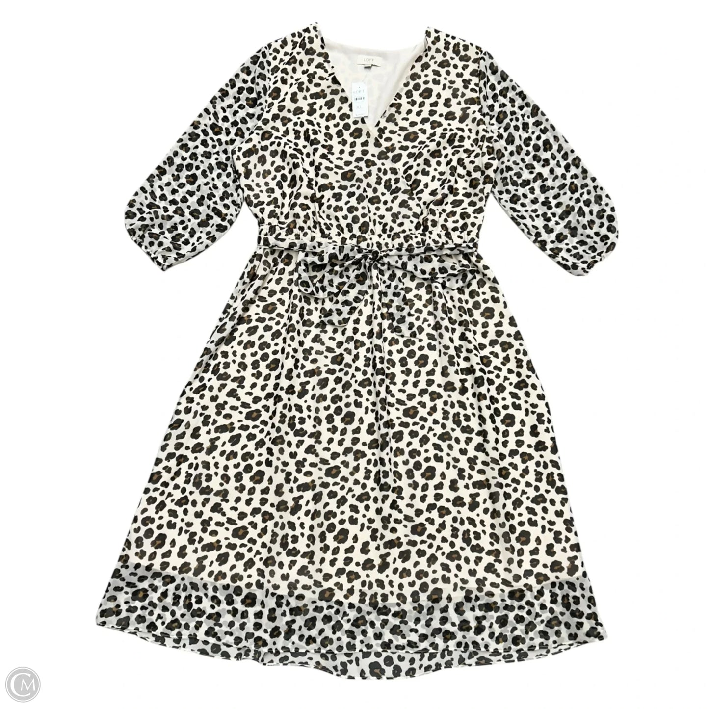 Dress Casual Midi By Loft In Leopard Print, Size: Xl