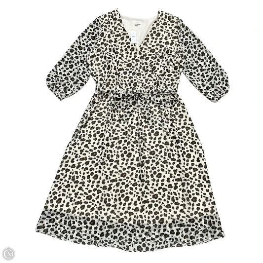 Dress Casual Midi By Loft In Leopard Print, Size: Xl