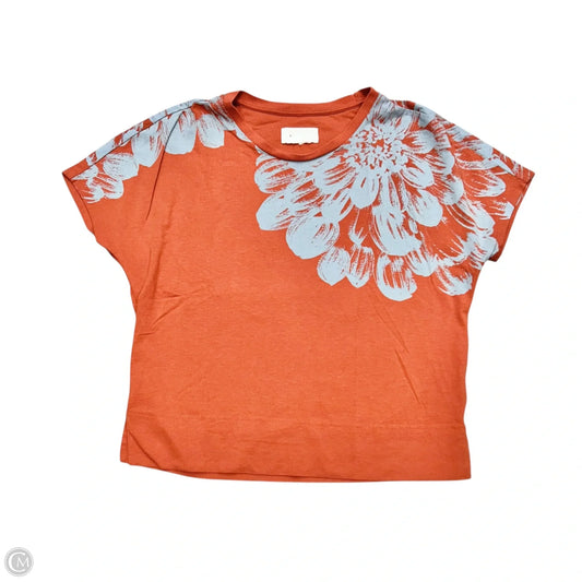 Top Short Sleeve By Anthropologie In Blue & Orange, Size: Xs