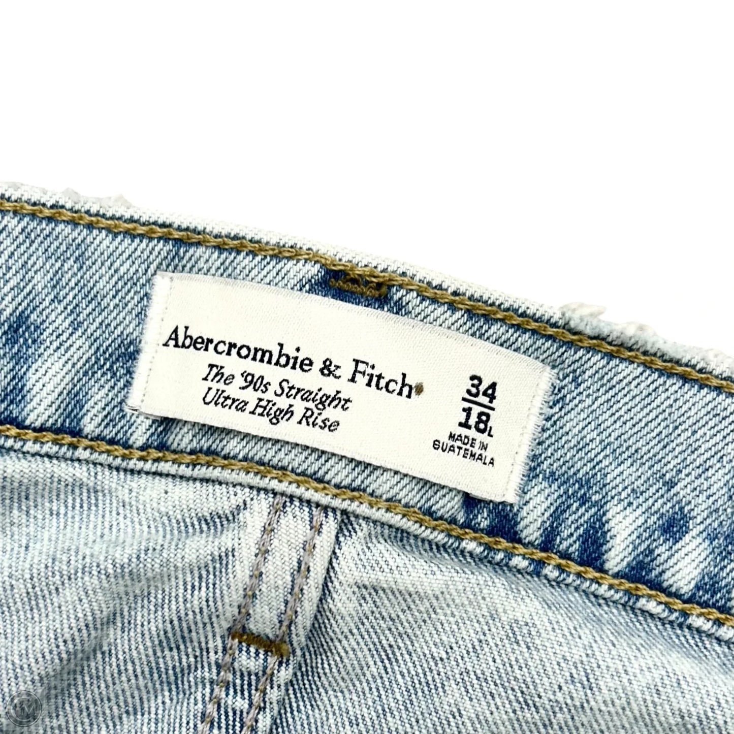 Jeans Straight By Abercrombie And Fitch In Blue Denim, Size: 18L