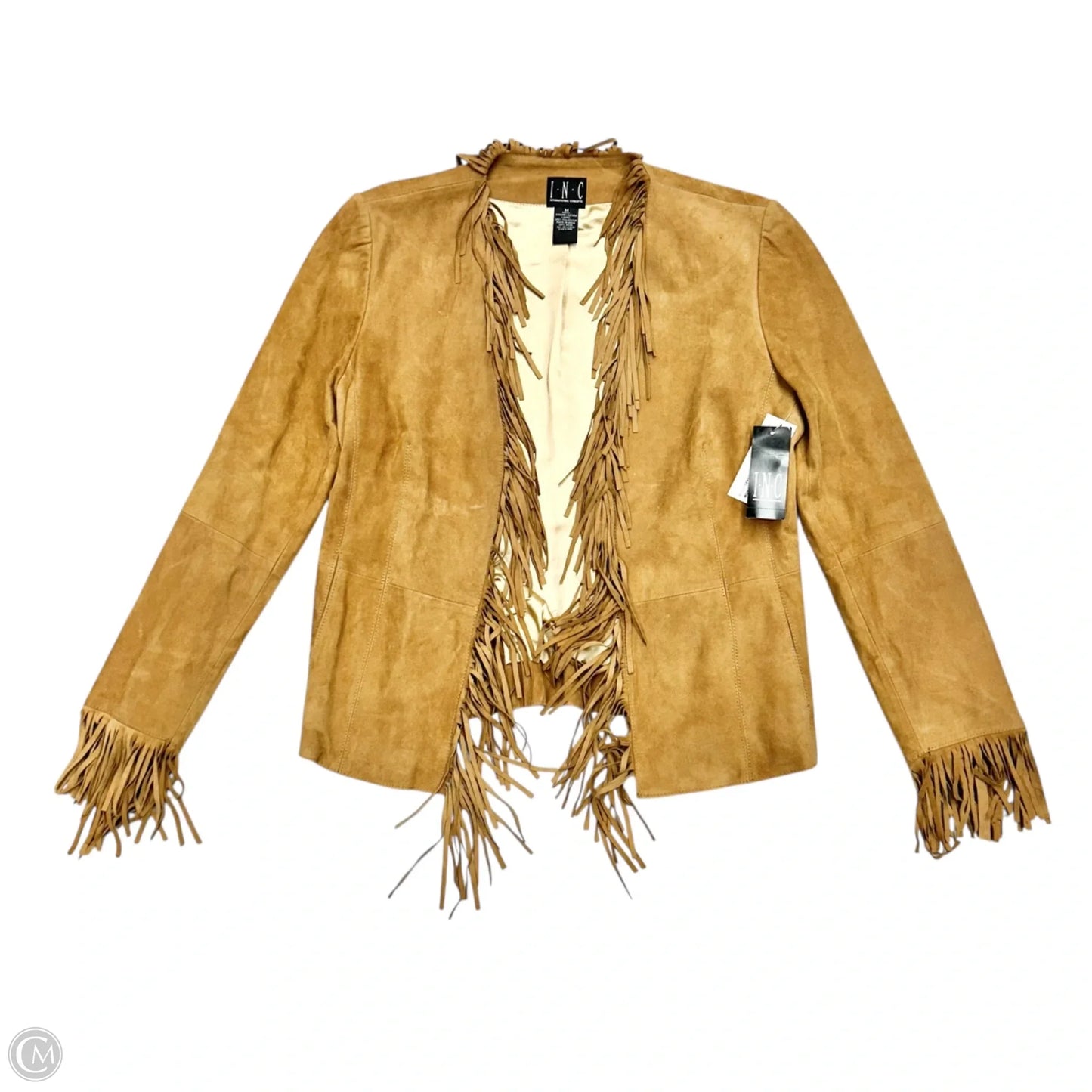 Jacket Leather By Inc In Tan, Size: M