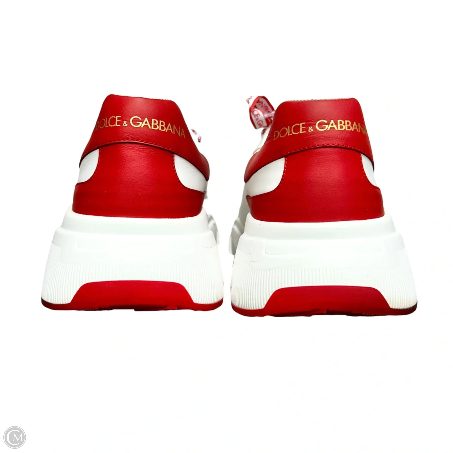Shoes Luxury Designer By Dolce And Gabbana In Red & White, Size: 9.5