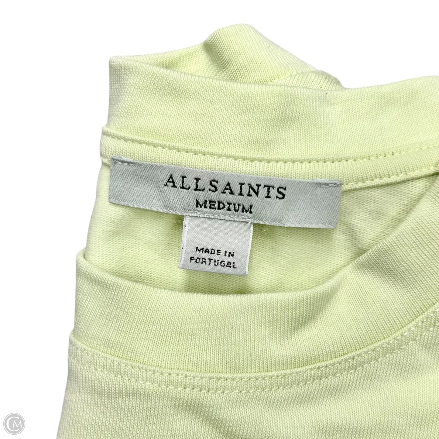 Top Short Sleeve Designer By All Saints In Green, Size: M